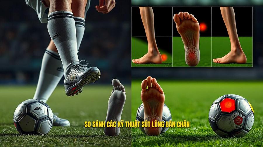 So sánh các kỹ thuật sút lòng bàn chân